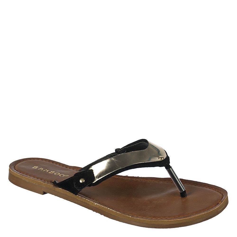 Bamboo Vegan Leather Flip Flop Thong Sandals Slide Flats NEW Women's Rocker Moto
